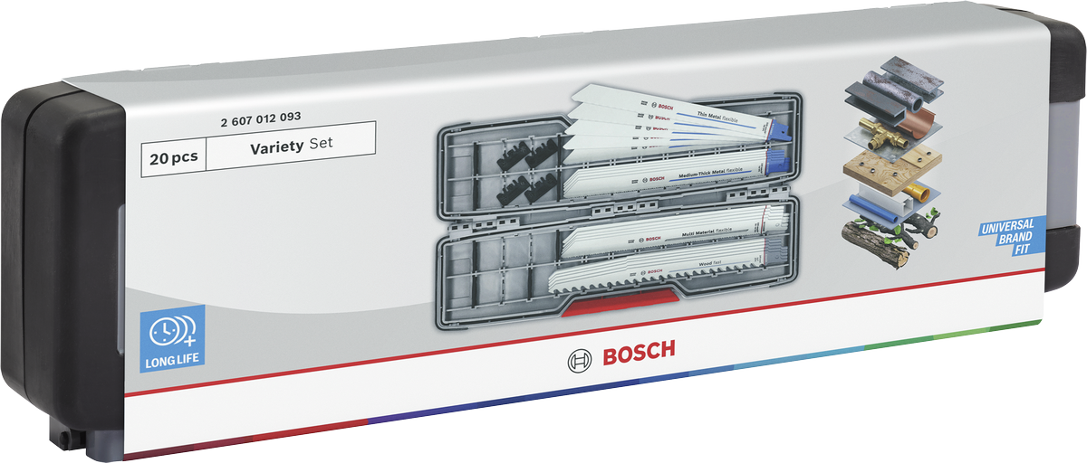 Bosch往复锯片套装 20 件 S 型柄。
